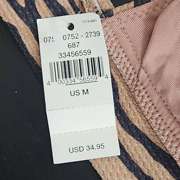 Aerie Tan and Black Tiger Print Bikini Top NWT Size Medium Triangle Bikini Top - Picture 8 of 10